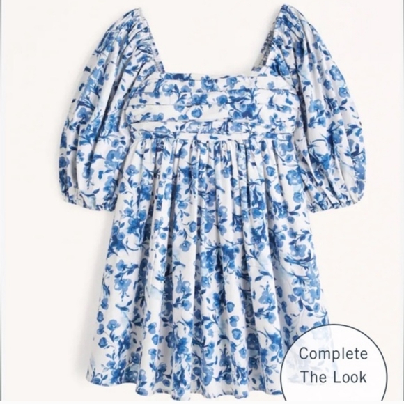 Abercrombie & Fitch Emerson Poplin Puff Sleeve Mini Dress XL EUC - Picture 3 of 11